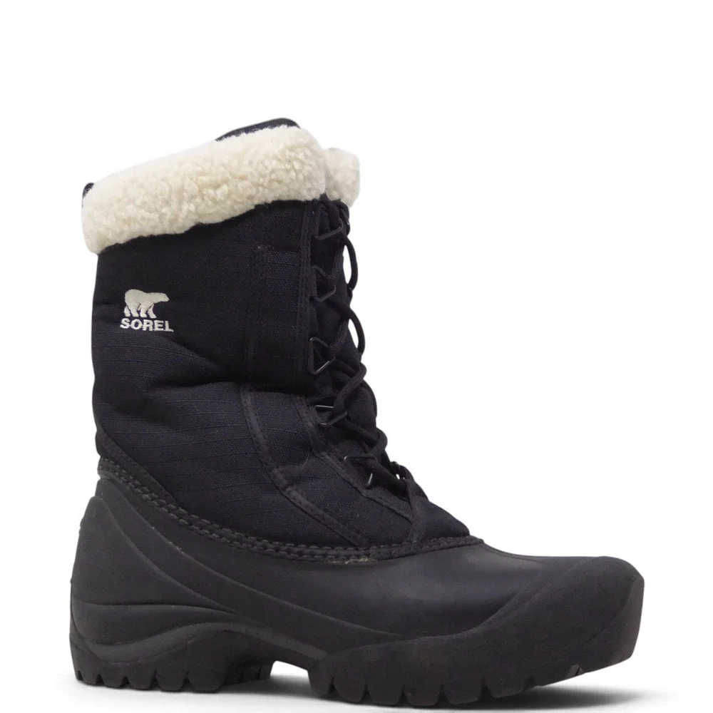Sorel Cumberland Womens Snow Boots Black Winter Faux Fur Trim NL1436-010 Size 6